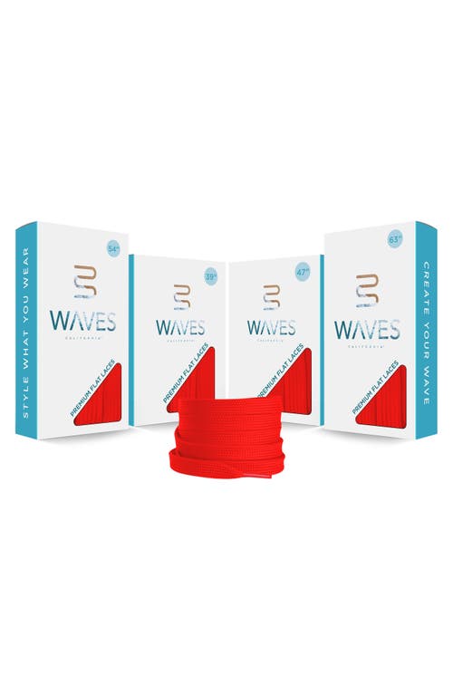 Waves California 54-inch Premium Flat Shoelaces In Red