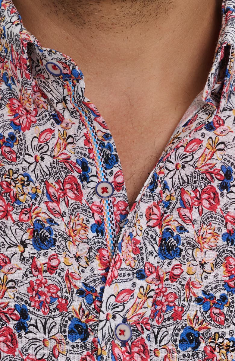Robert Graham Padar Floral Short Sleeve Button-Up Shirt, Alternate, color,