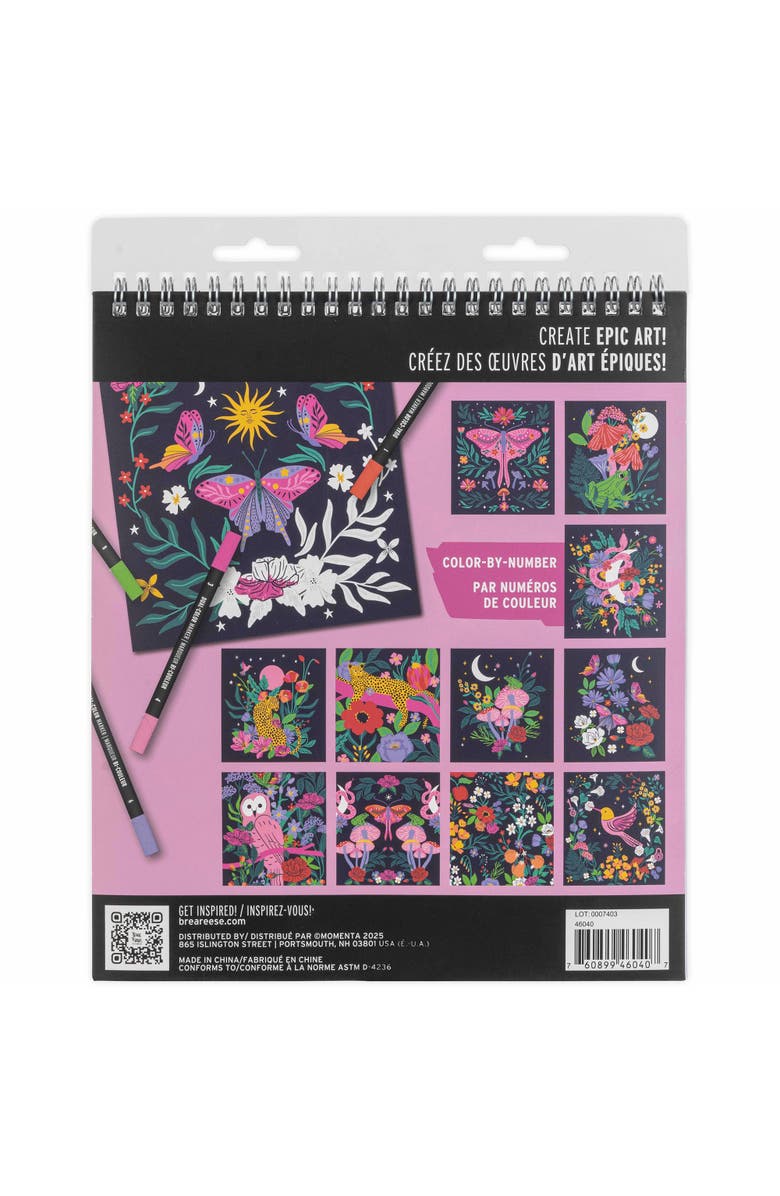 Brea Reese Vivid Vivid by Brea Reese Marker Color By Number Kit, Whimsical Botanicals, 5 Markers, Alternate, color, Multicolored