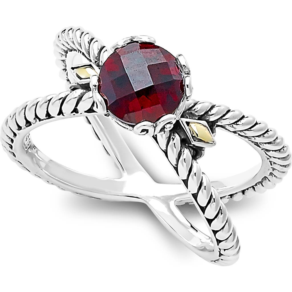 Samuel B. 18k & Silver 1.30 Ct. Tw. Garnet X Ring In Garnet Red