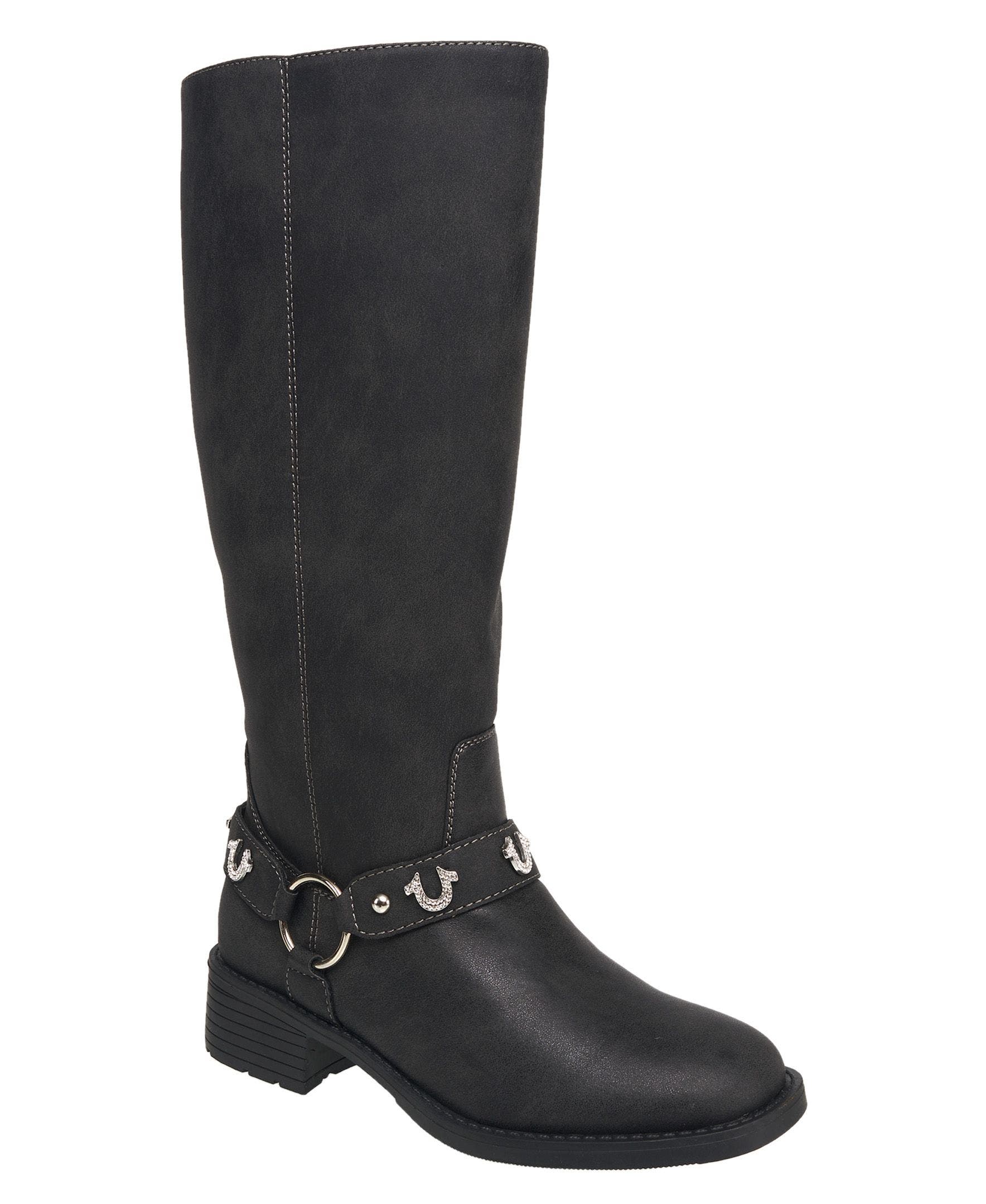 Kehlani Bling Logo Boot, Main, color, Black