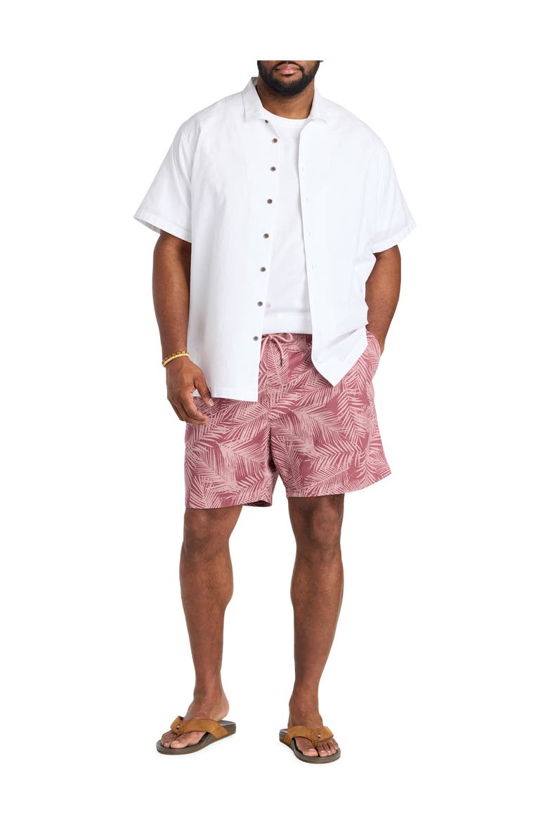 Oak Hill by DXL Big & Tall Solid Camp Shirt, Alternate, color, White