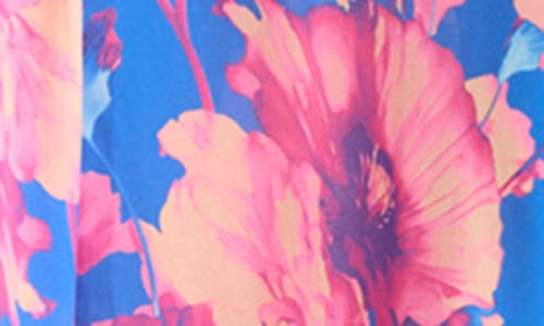 Isaac Mizrahi New York Floral Print Halter Dress In French Blue Floral