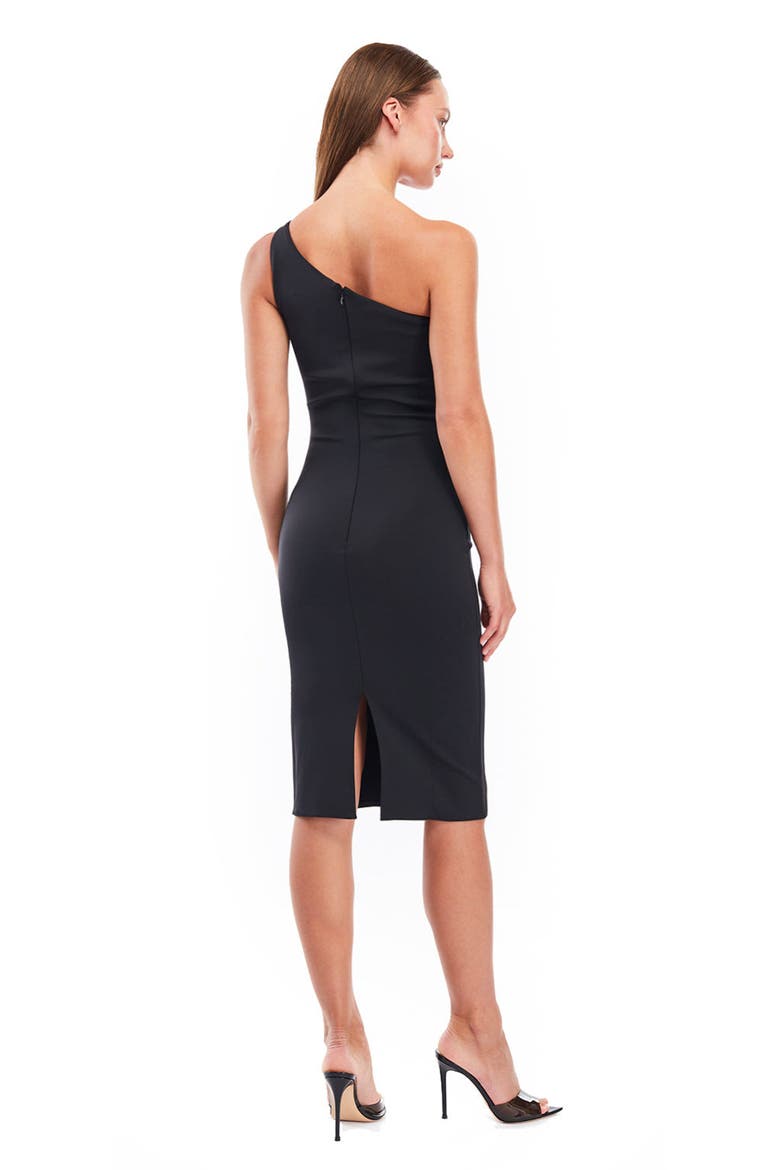 Lauren one shoulder midi dress, Alternate, color, Black