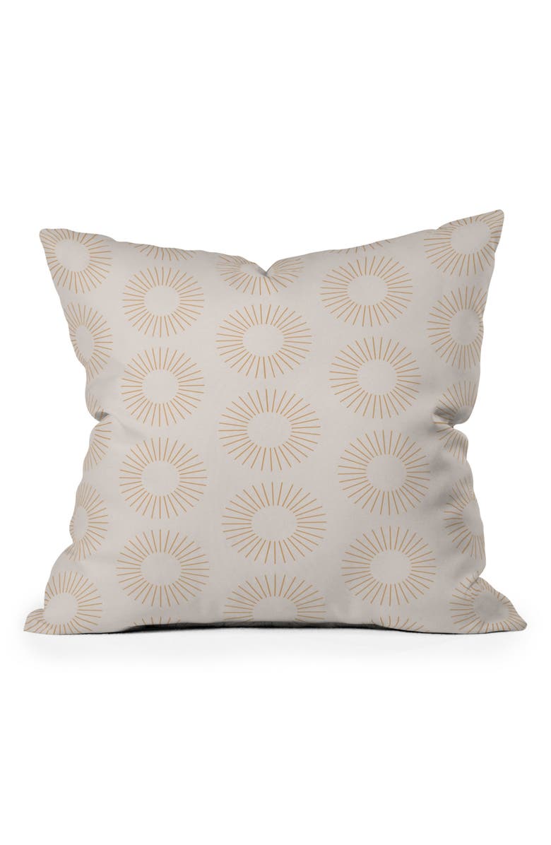 Deny Designs Minimalist Sunray Print Throw Pillow, Main, color, Beige