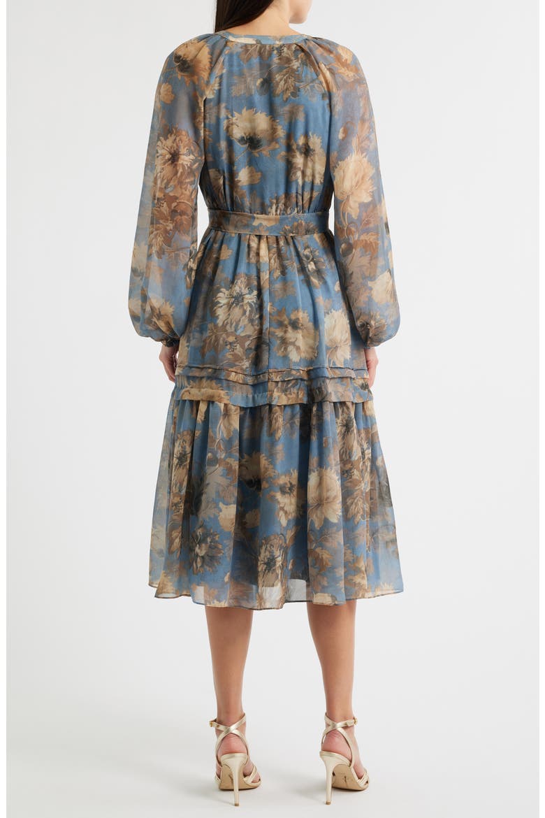 Belle Long Sleeve Midi Dress, Alternate, color, SKYLINE MULTI