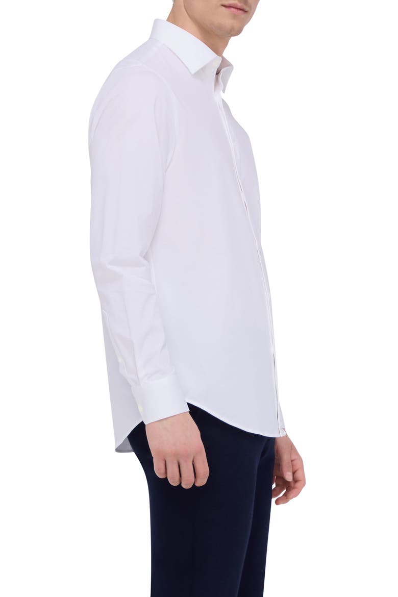 OoohCotton® Solid Button-Up Shirt, Alternate, color, WHITE