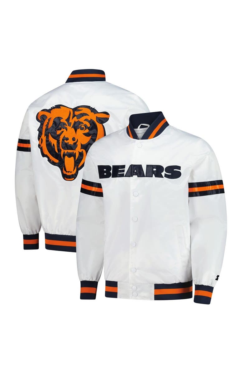 STARTER Men's Starter  White Chicago Bears Scout Full-Snap Varsity Jacket, Alternate, color, 
