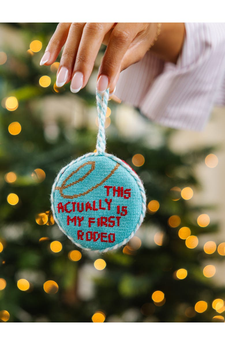 Furbish Needlepoint Ornament - First Rodeo, Alternate, color, Blue