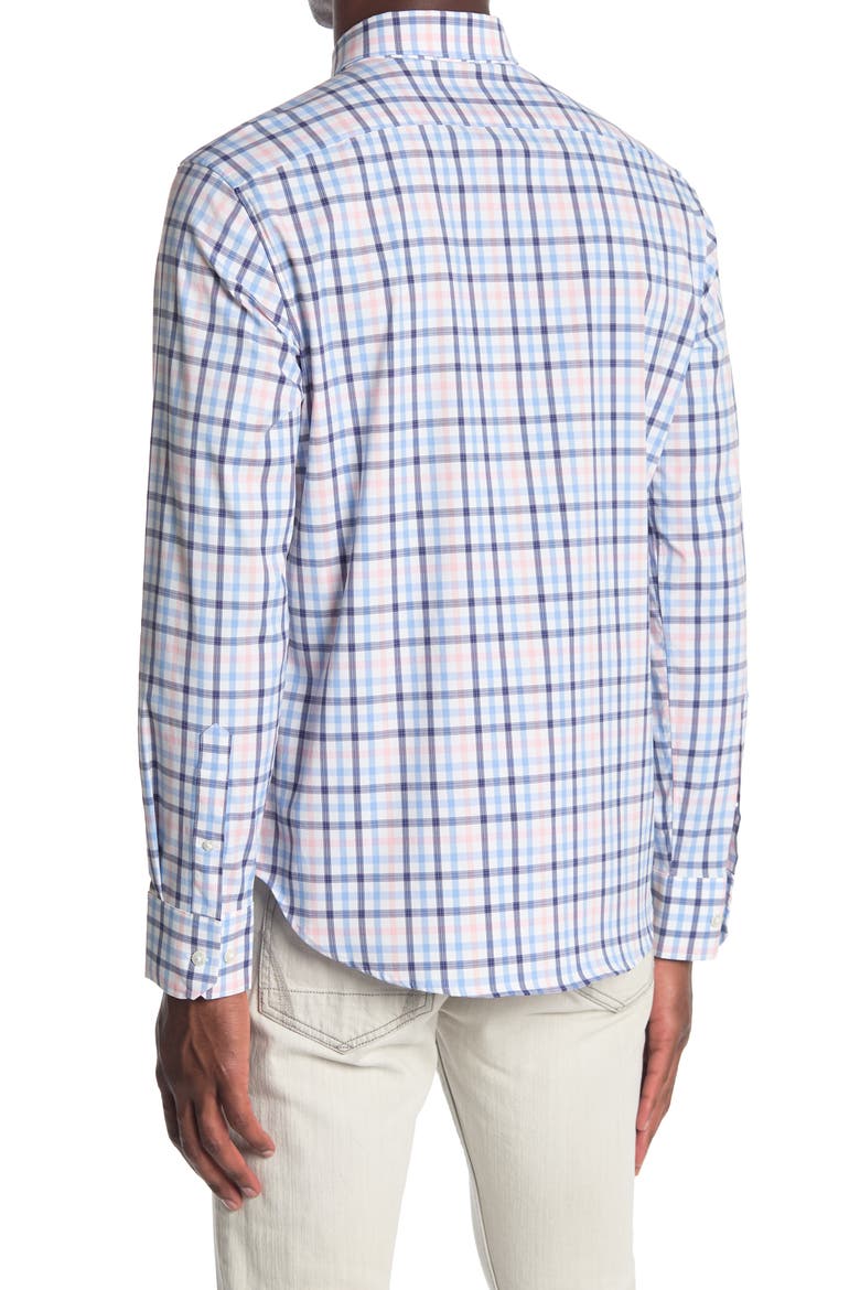 Slim Fit Tech Plaid Button-Up Shirt, Alternate, color, PENHOOK CHECK - TWILIGHT BLUE