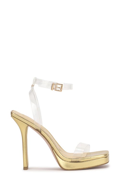 Jessica Simpson Adonia Ankle Strap Sandal In Clear/gold