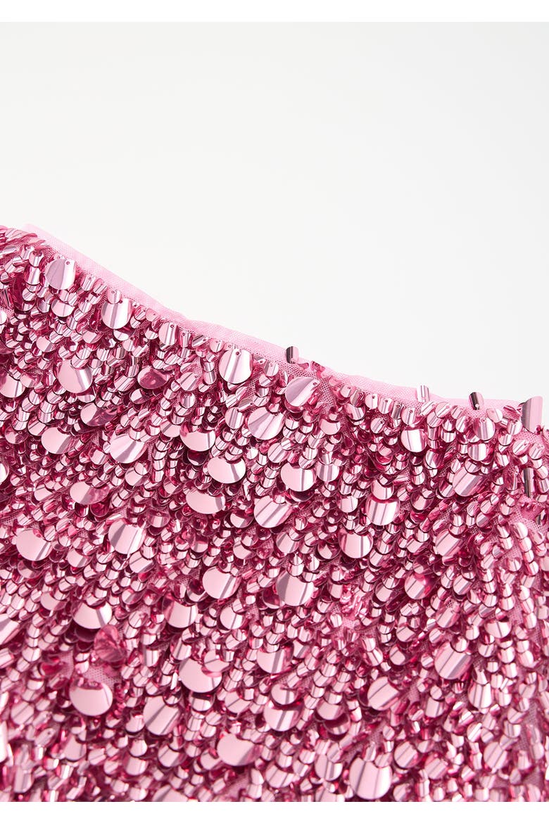 Davina Sequin Mini Skirt, Alternate, color, Magenta Rose