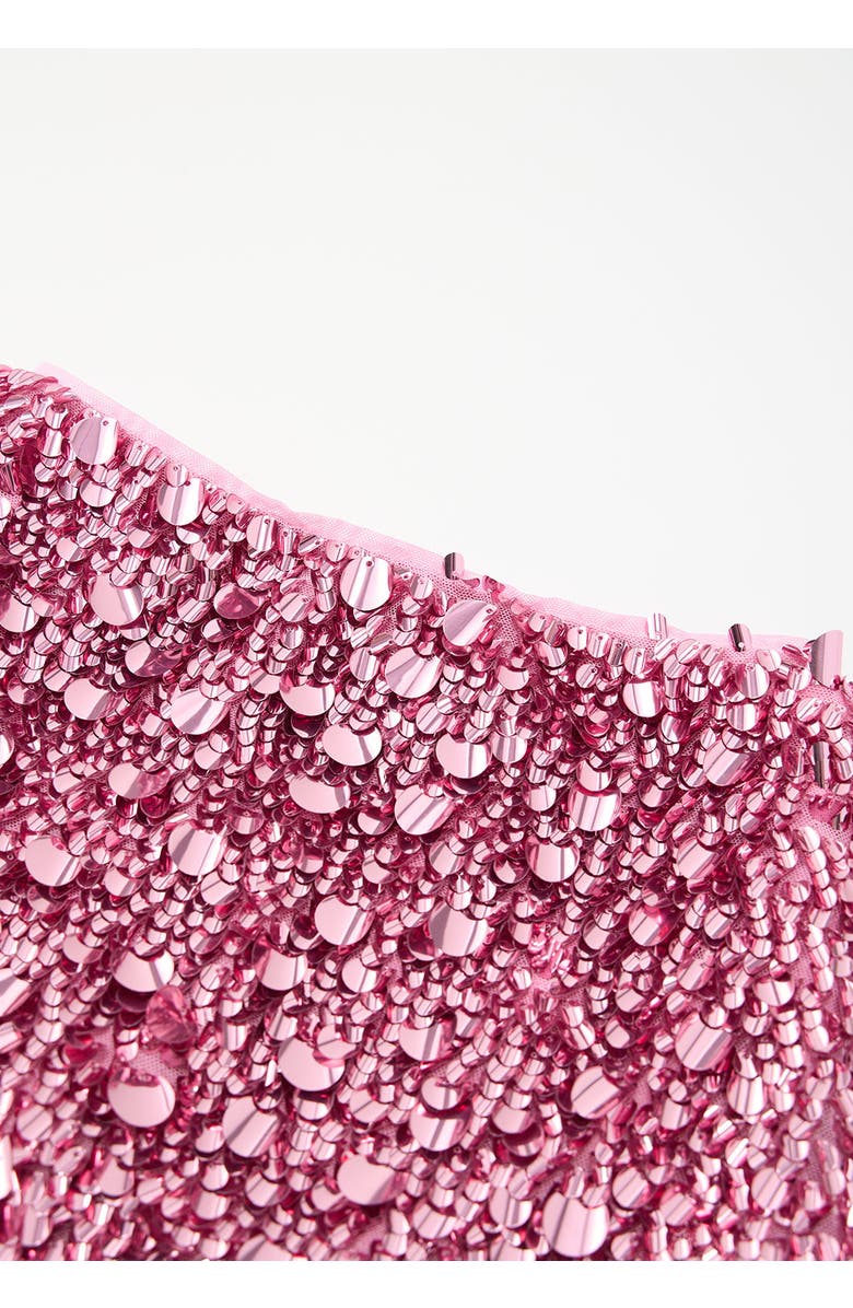 Marlo Kids Davina Sequin Mini Skirt, Alternate, color, Magenta Rose