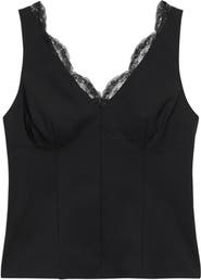 Theory Lace Trim Tailored Virgin Wool Blend Top