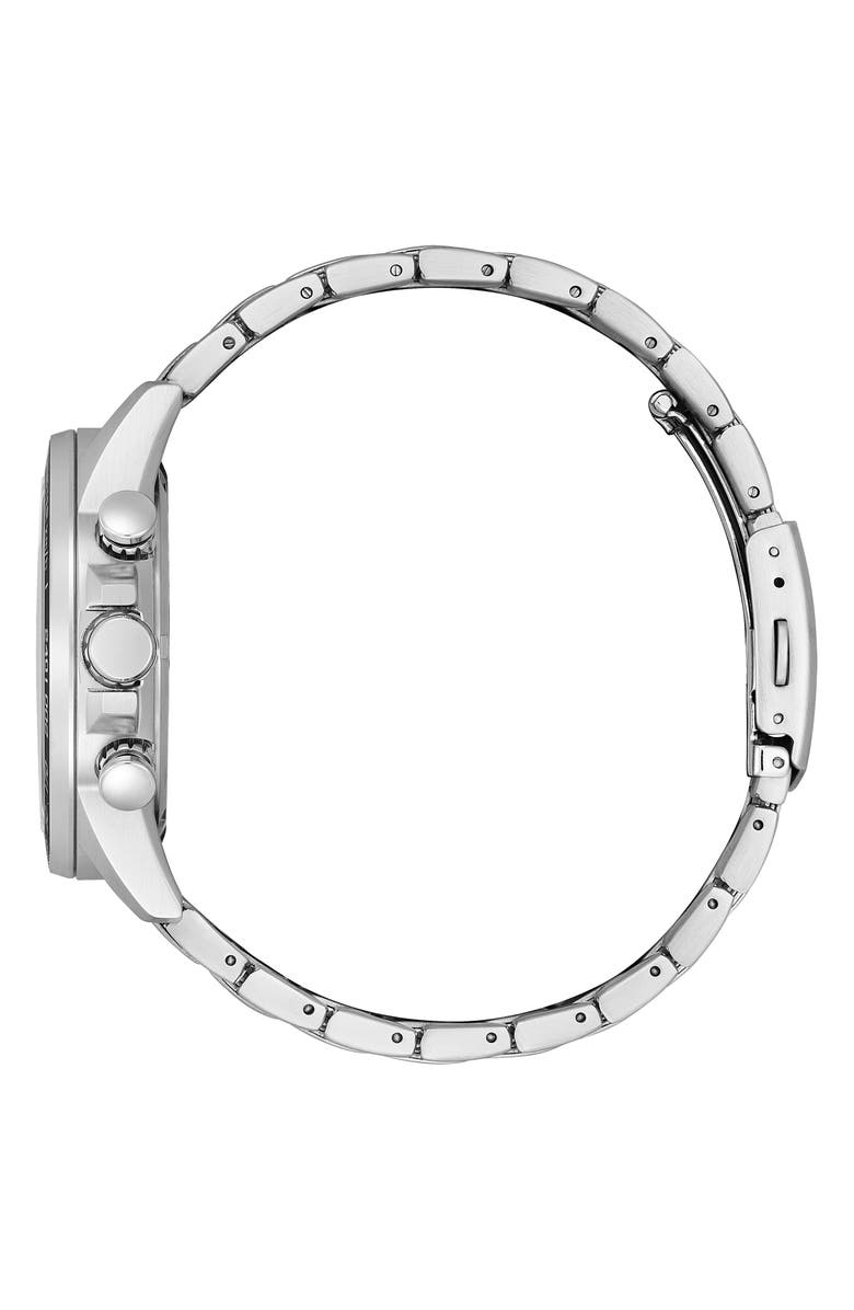 Citizen Eco Drive Chronograph Stainless Steel Bracelet Watch, 44mm, Alternate, color, Silver