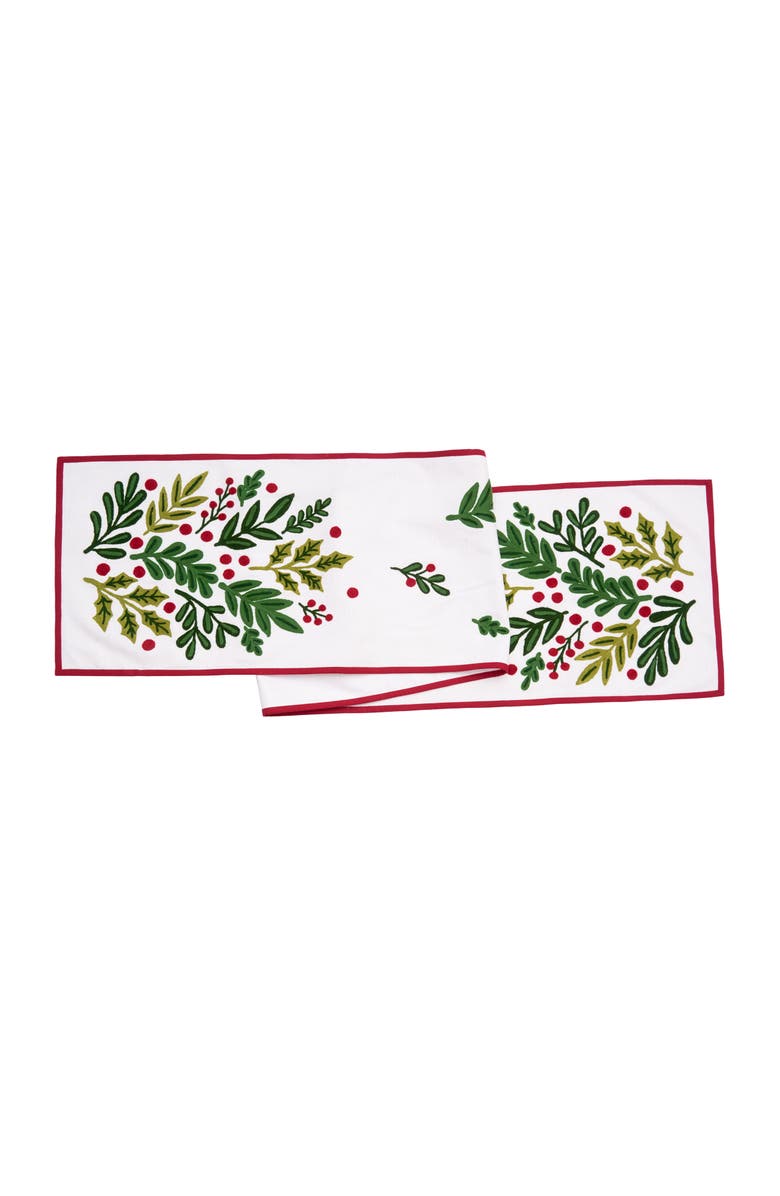 C&F Home Botanical Christmas Table Runner 14" x 72", Main, color, Green