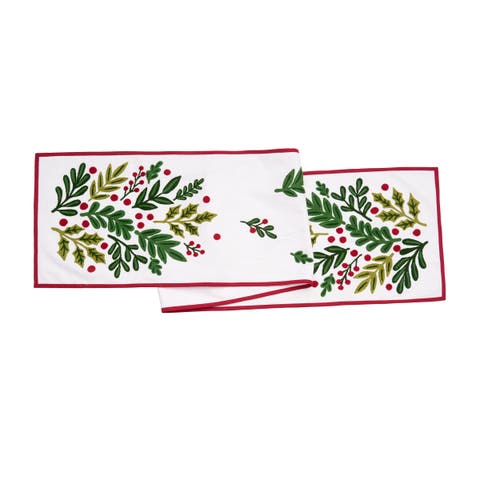 Botanical Christmas Table Runner 14" x 72"