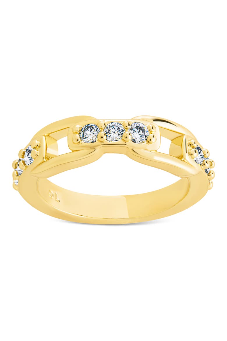 Letty Cubic Zirconia Buckle Ring, Main, color, GOLD