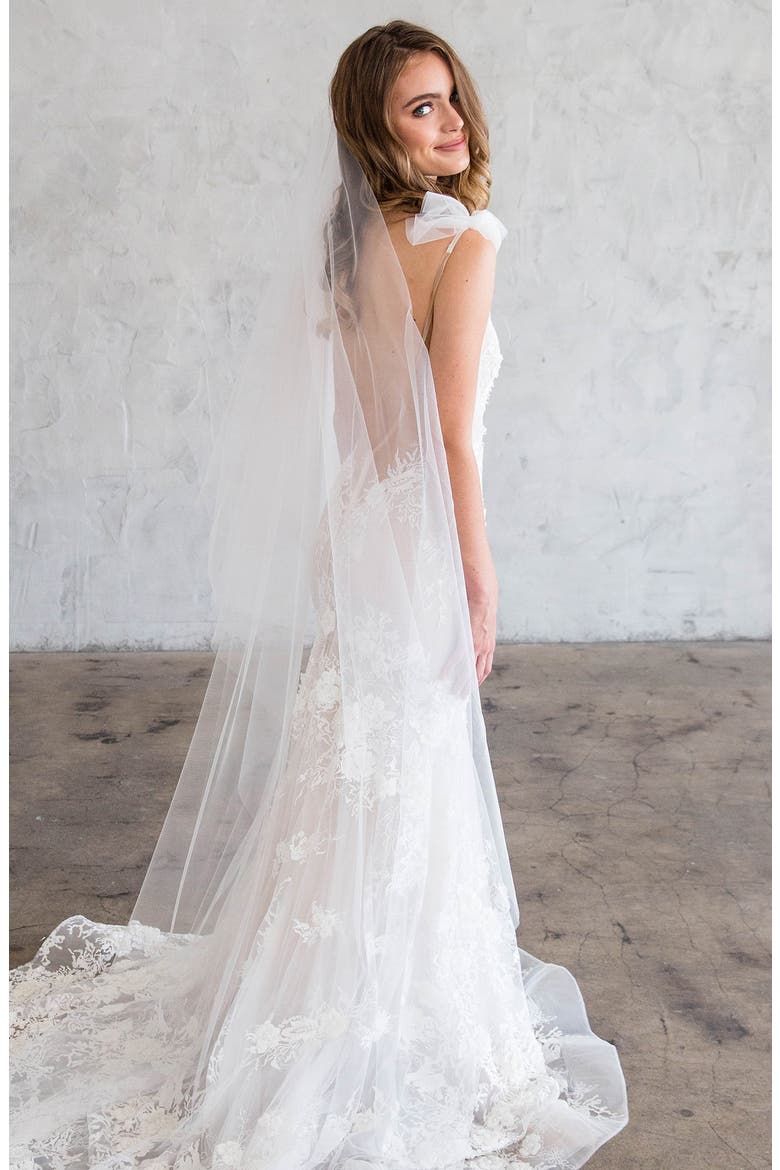 Pacal Double Layer Floor Length Veil (Nordstrom Exclusive), Main, color, IVORY