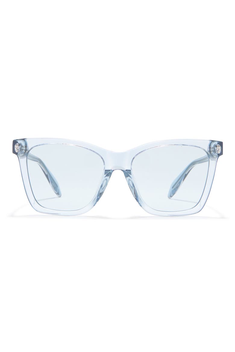Alexander McQueen 54mm Square Sunglasses, Main, color, LIGHT BLUE