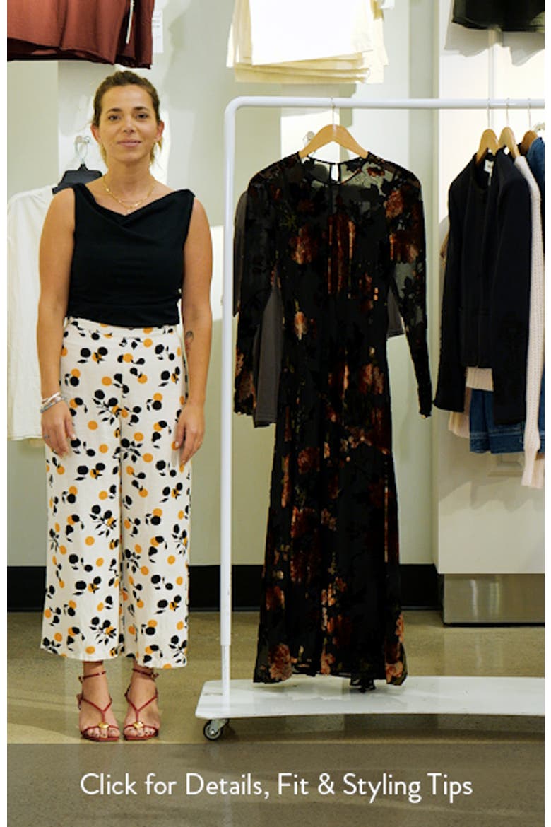 Floral Velvet Burnout Long Sleeve Dress video