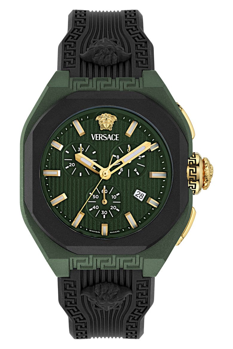 V-Legend Chronograph Ceramic Strap Watch, 44mm, Main, color, GREEN/ BLACK