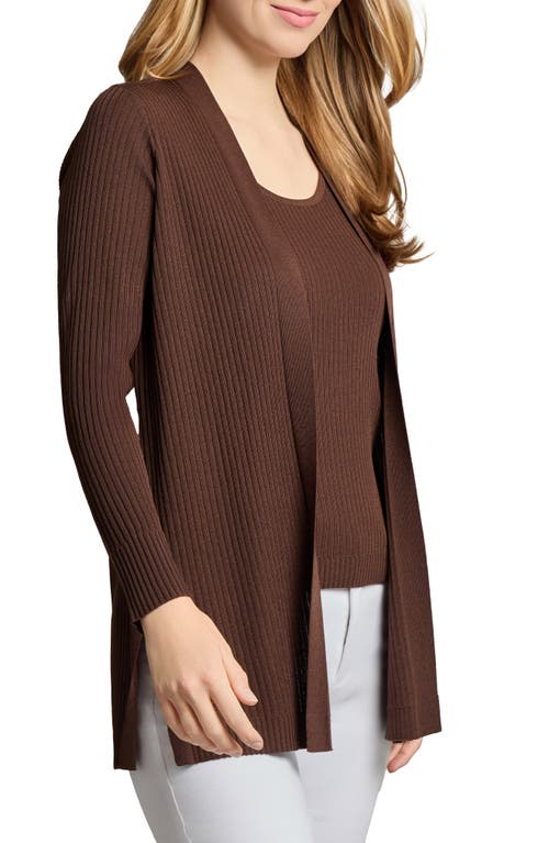 Jones New York Plus Size Sutton Open-front Cardigan In Brown