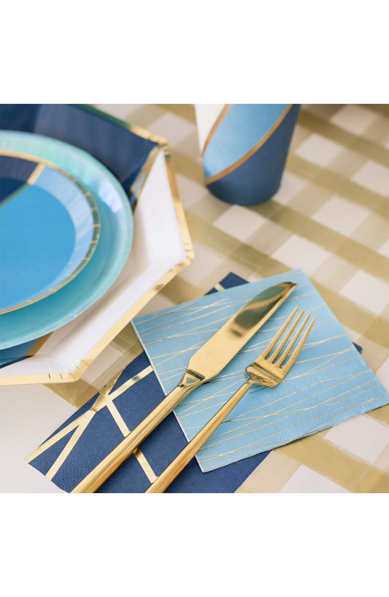 Jollity & Co. The Markle Blue and Gold Cocktail Napkins, Alternate, color, Assorted Pre-Pack