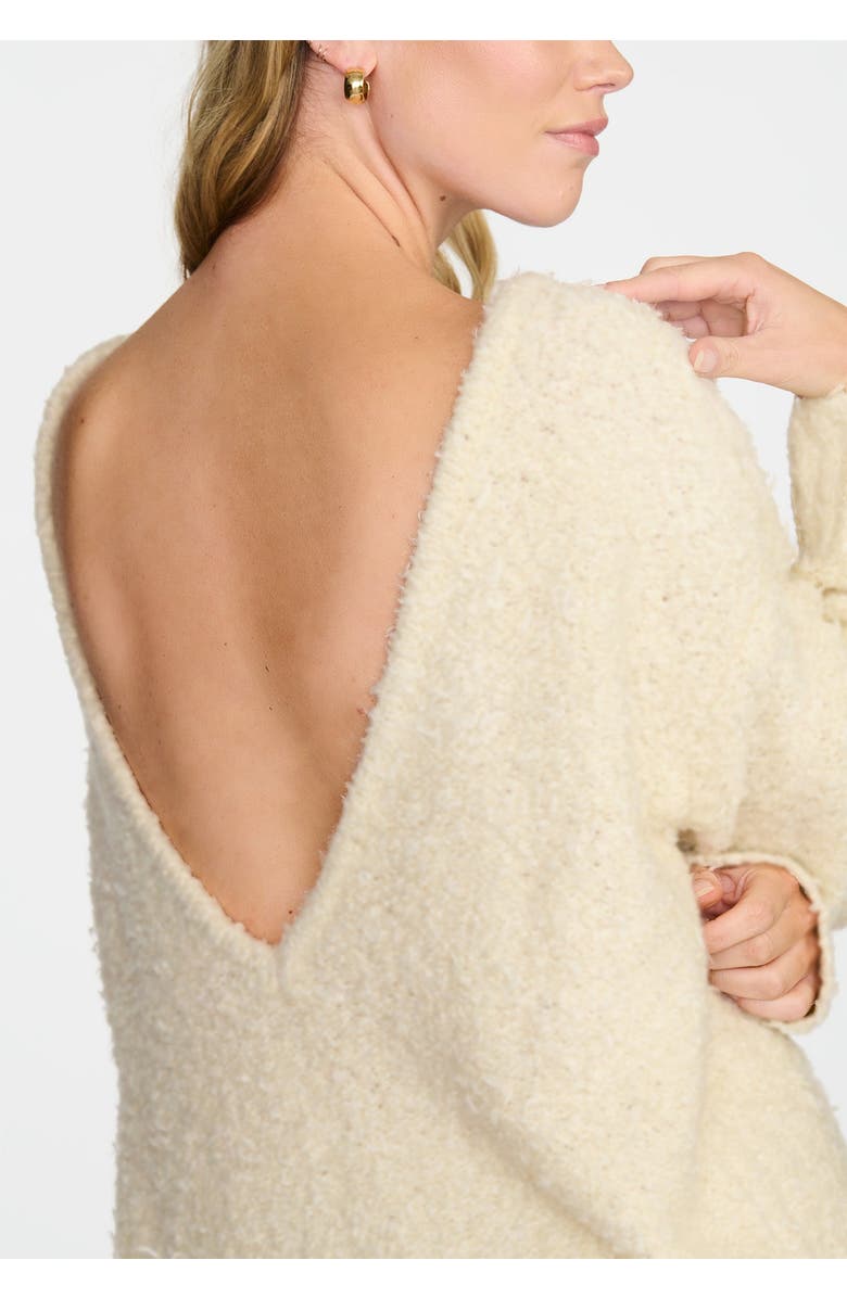 CUUP The Open-Back Sweater- Boucle, Alternate, color, Cream