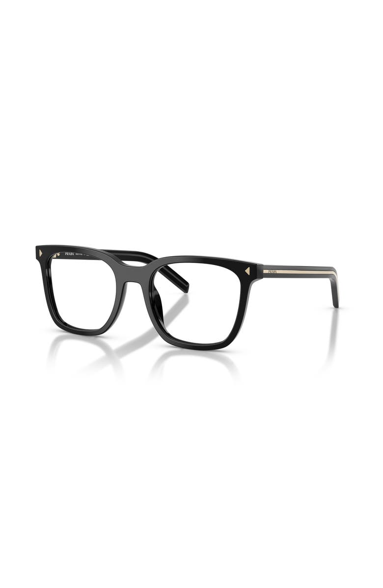 Prada 53mm Rectangle optical glasses, Main, color, Black
