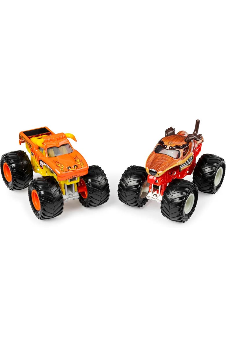 Monster Jam El Toro Loco vs Monster Mutt Monster Truck Duo Pack- True Metal 164 Scale Die-Cast Twin Showdown Pack, Alternate, color, Yellow