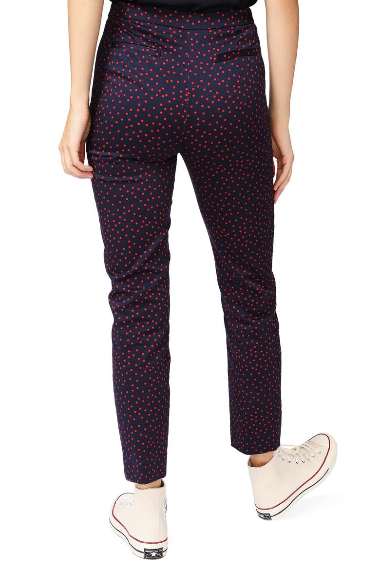 Scatter Dot Slit Hem Pants, Alternate, color, MARITIME ROUGE