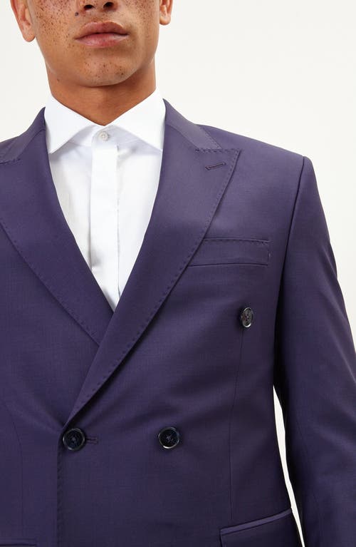 Ron Tomson Super 120s Wool Double Breasted Tuxedo Jacket