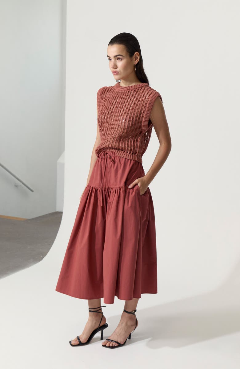 DELUC Boetti Open Stitch Sweater Vest, Alternate, color, Bronze