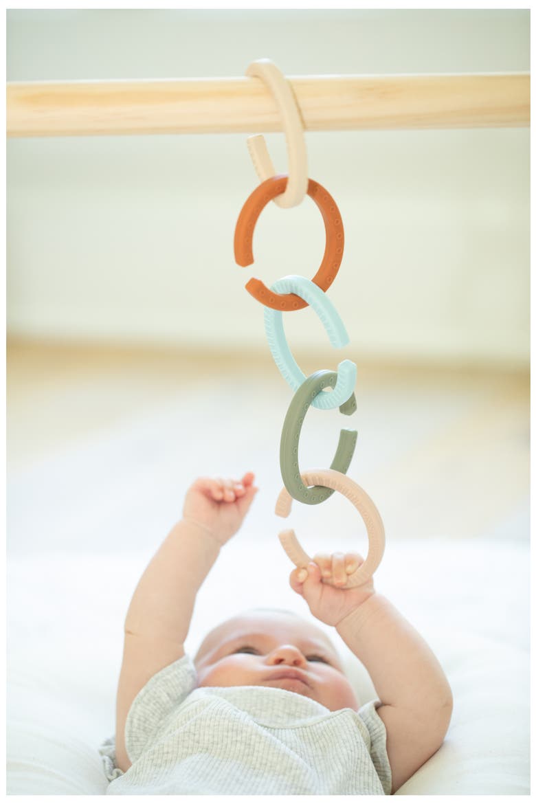 Set of 5 Happy Links Teething Rings, Alternate, color, MULTI