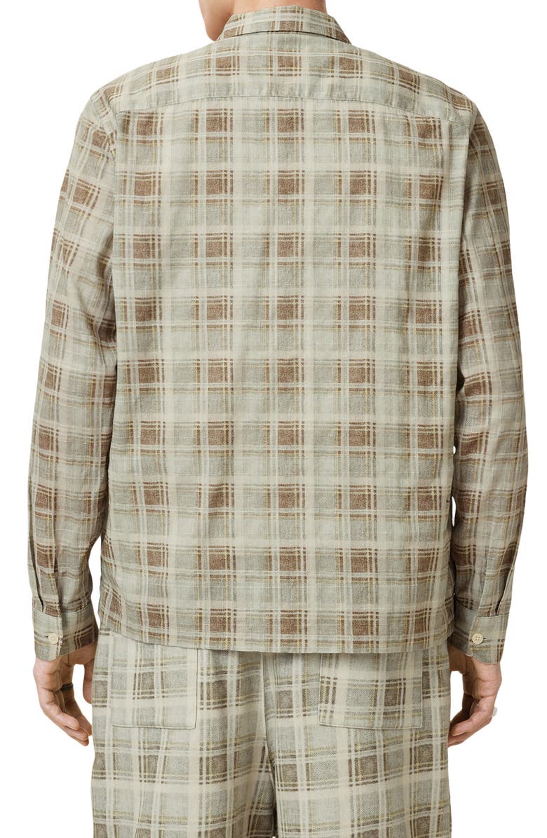 AllSaints Seattle Check Long Sleeve Camp Shirt, Alternate, color, 