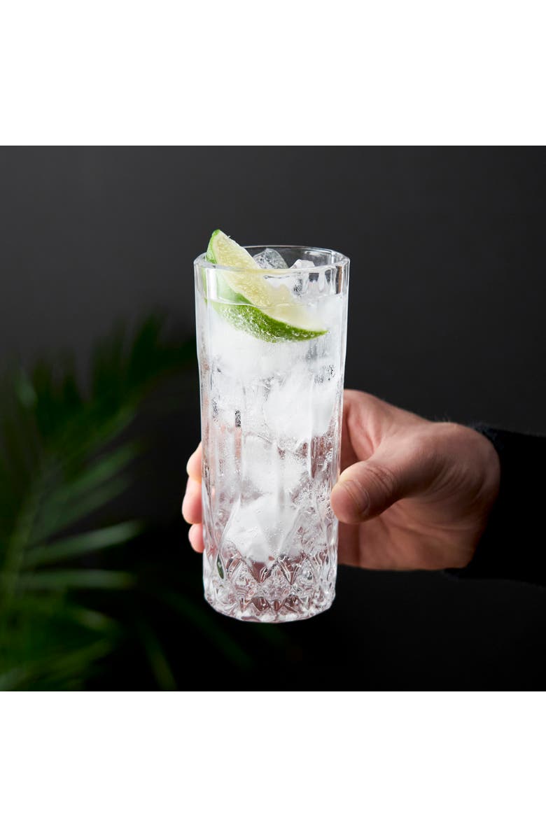 Viski Admiral Crystal Highball Glasses Set of 4, Alternate, color, Clear