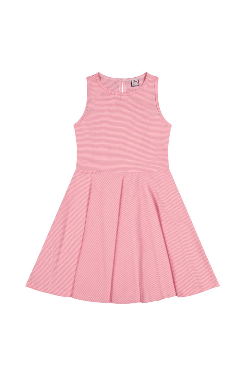 Busy Bees Genevieve Circle Skirt Dress Pink Mini Stripe, Main, color, 