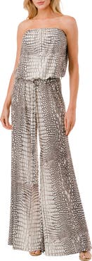 O.L. Strapless Tube Wide Leg Jumpsuit
