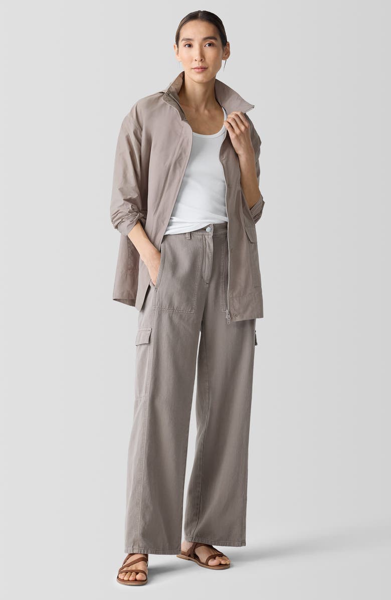 Eileen Fisher Stand Collar Jacket, Alternate, color, Reed