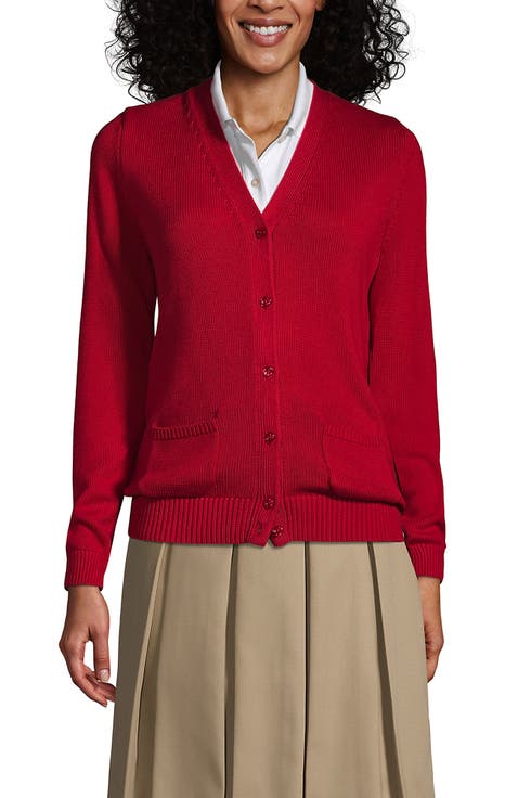 School Uniform  Cotton Modal Button Front Cardigan Sweater