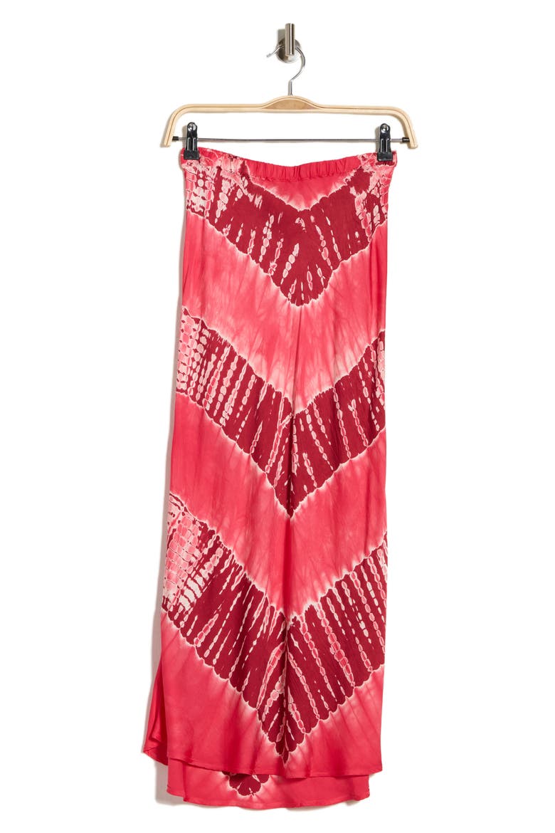Felicity Satin Midi Skirt, Alternate, color, RED LIBRA WASH