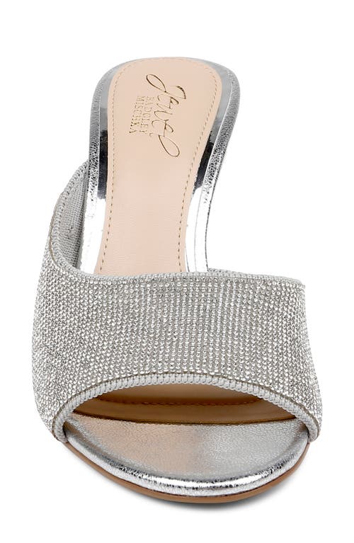 Jewel Badgley Mischka Haya Slide Sandal In Silver