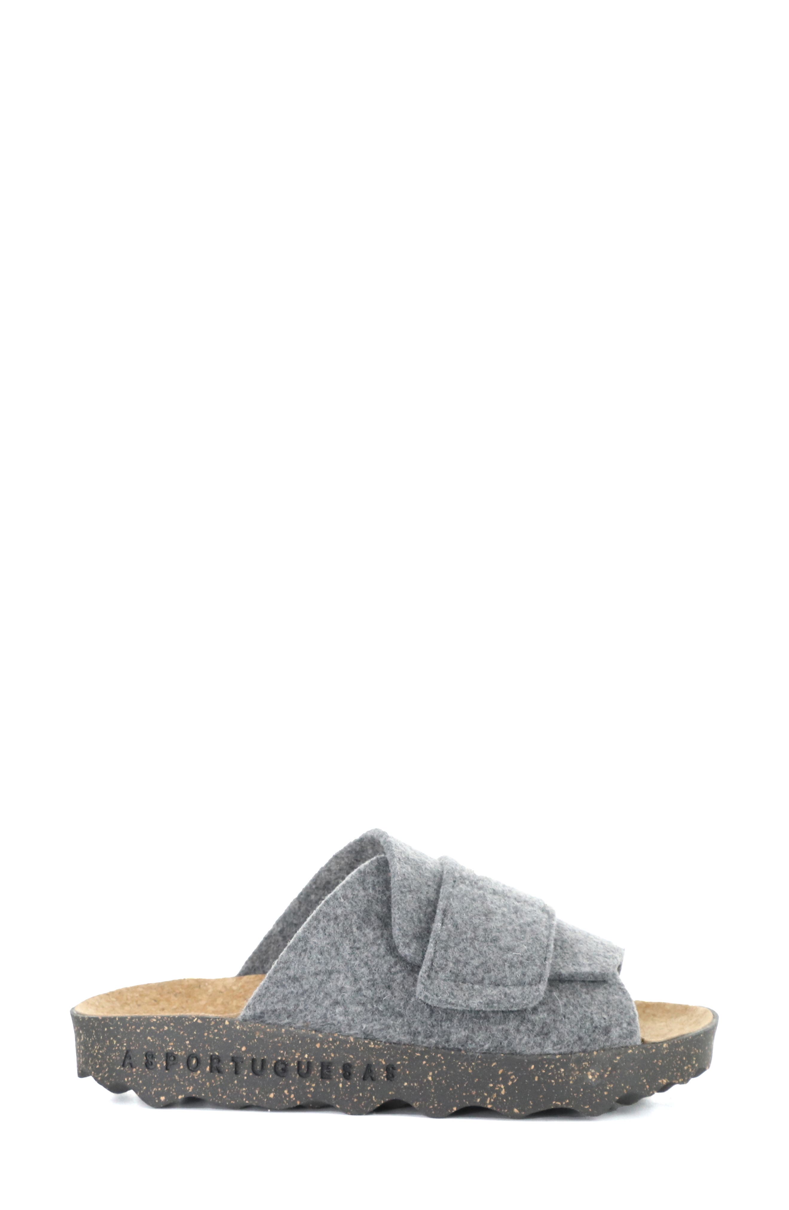 Asportuguesas by Fly London Clavi Wool Felt Slide Sandal, Alternate, color, Concrete Rewooly