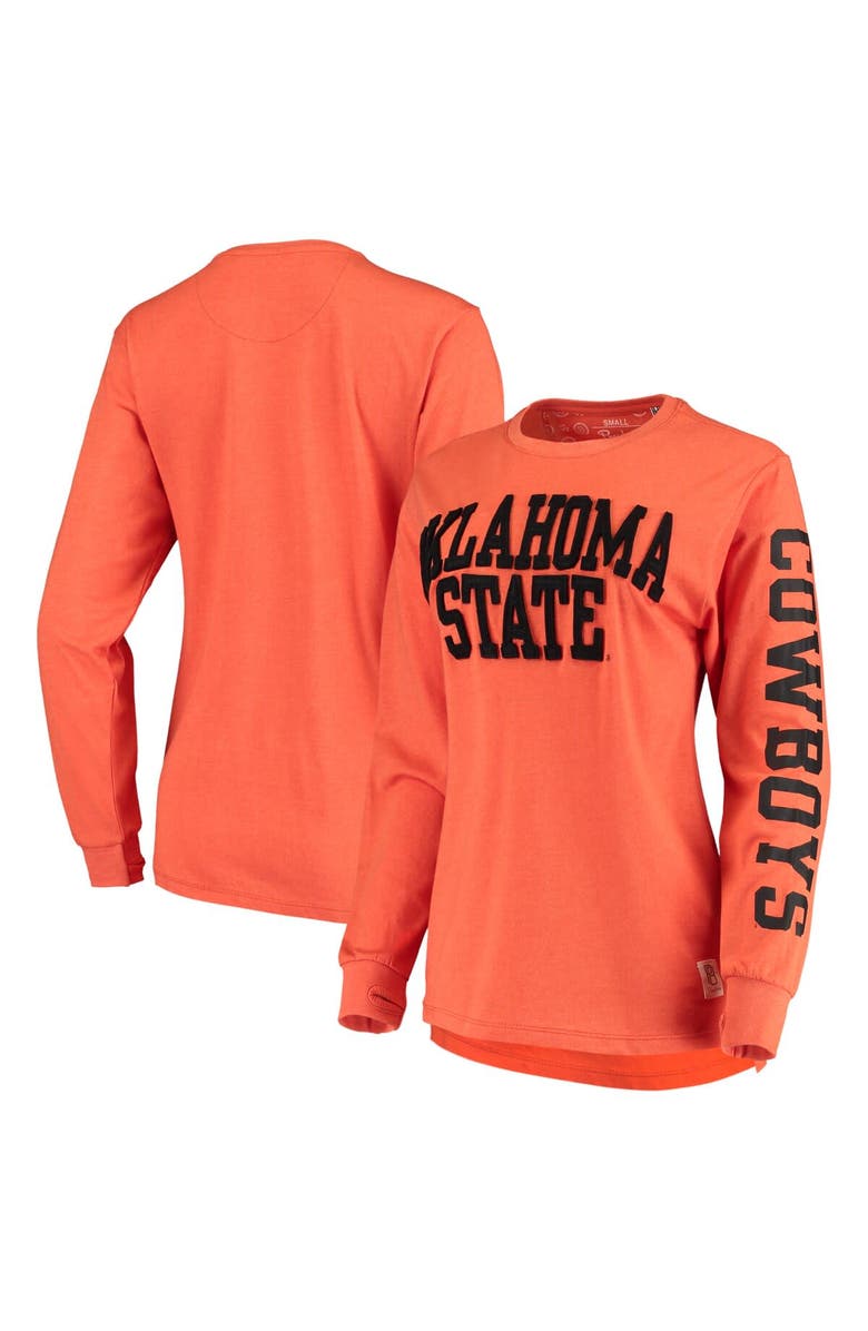 PRESSBOX Women's Pressbox Orange Oklahoma State Cowboys Two-Hit Canyon Long Sleeve T-Shirt, Main, color, Orange