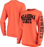PRESSBOX Women's Pressbox Orange Oklahoma State Cowboys Two-Hit Canyon Long Sleeve T-Shirt