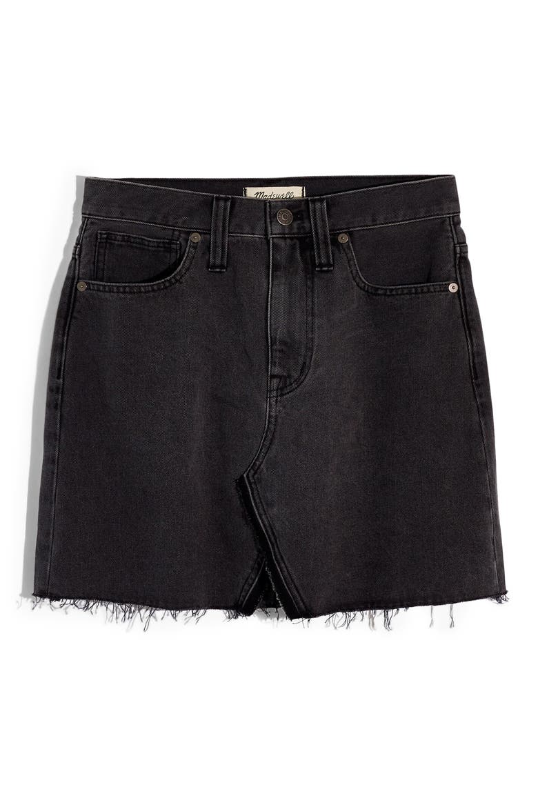 A-Line Rigid Denim Miniskirt, Alternate, color, COLFAX WASH