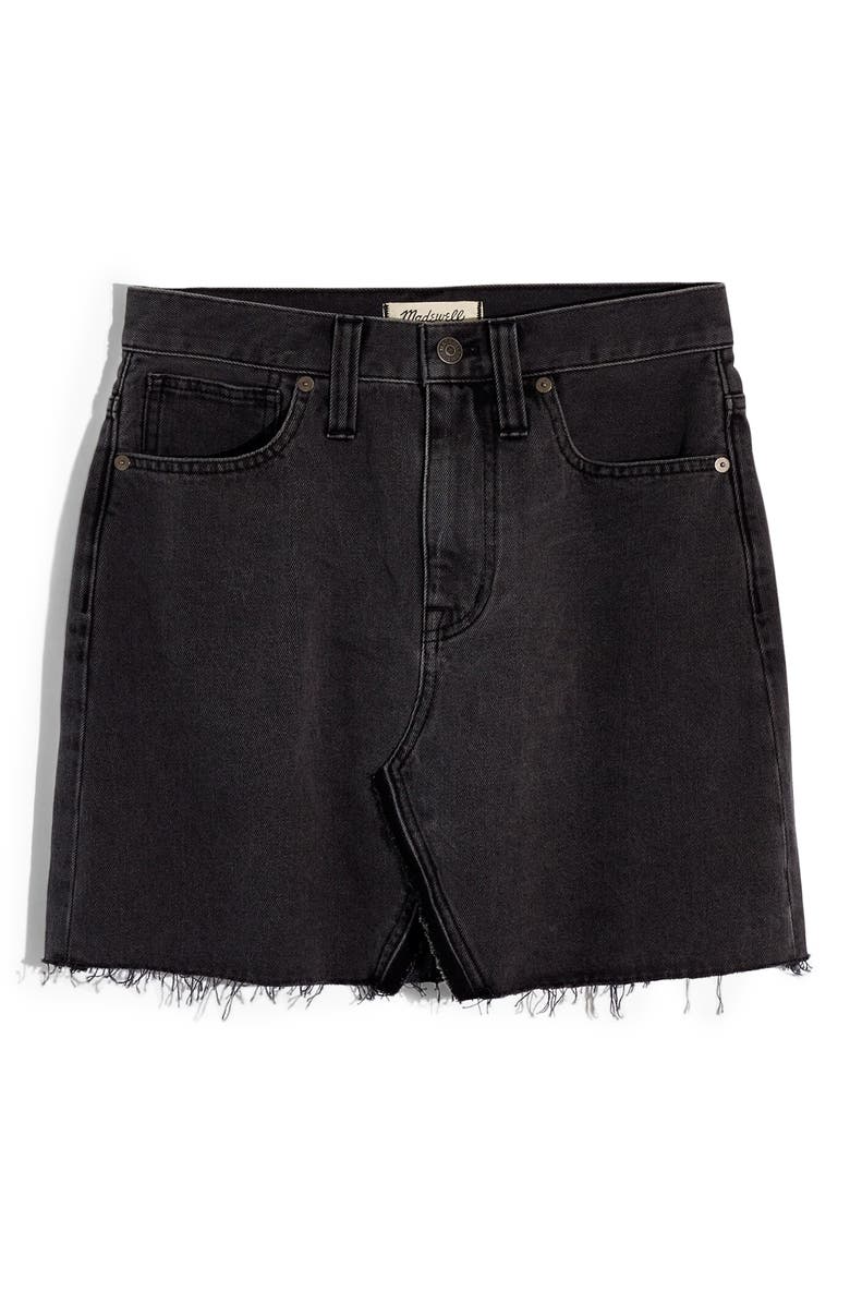 Madewell A-Line Rigid Denim Miniskirt, Alternate, color, 