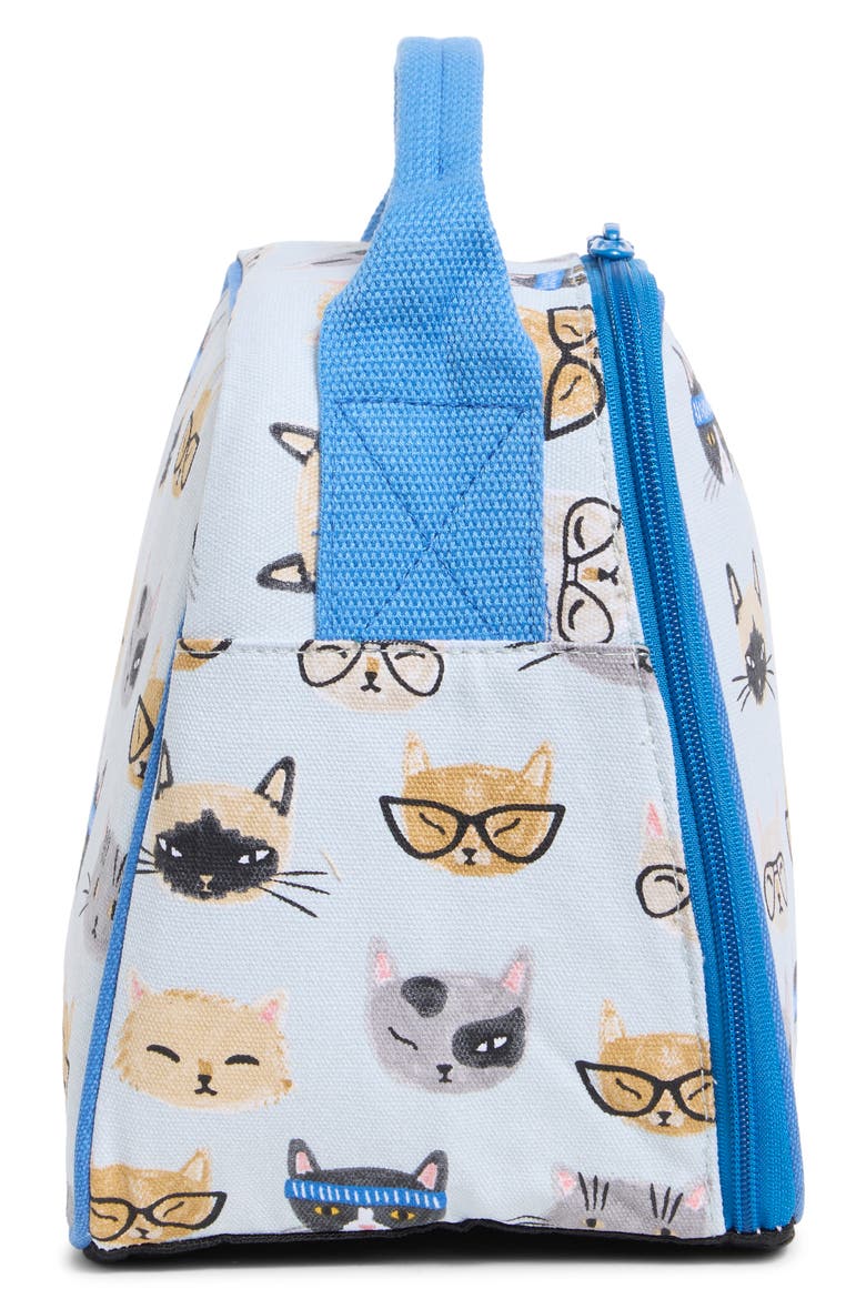 Let's Do Lunch Feline Fine Insulated Lunch Bag, Alternate, color, BLUE MULTI