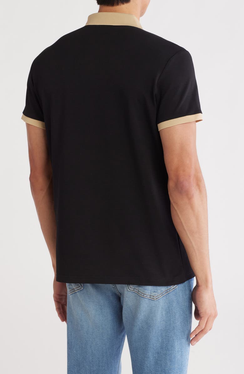 T.R. PREMIUM Slim Fit Stretch Cotton Polo, Alternate, color, Black